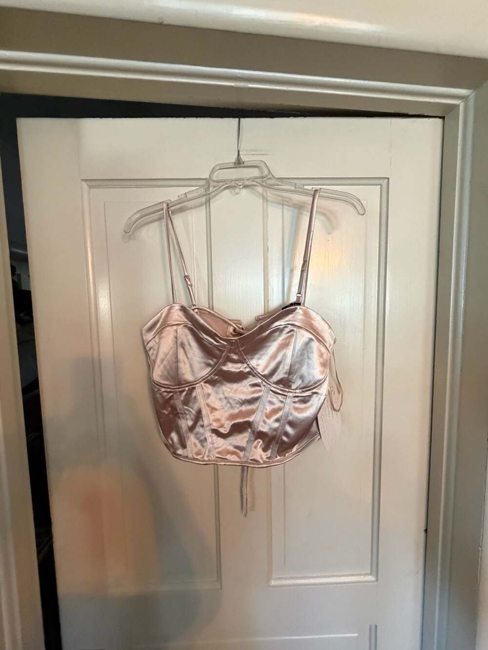 Mixed Threads Los Angeles Women's Pink Satin Bustier Corset Crop Top